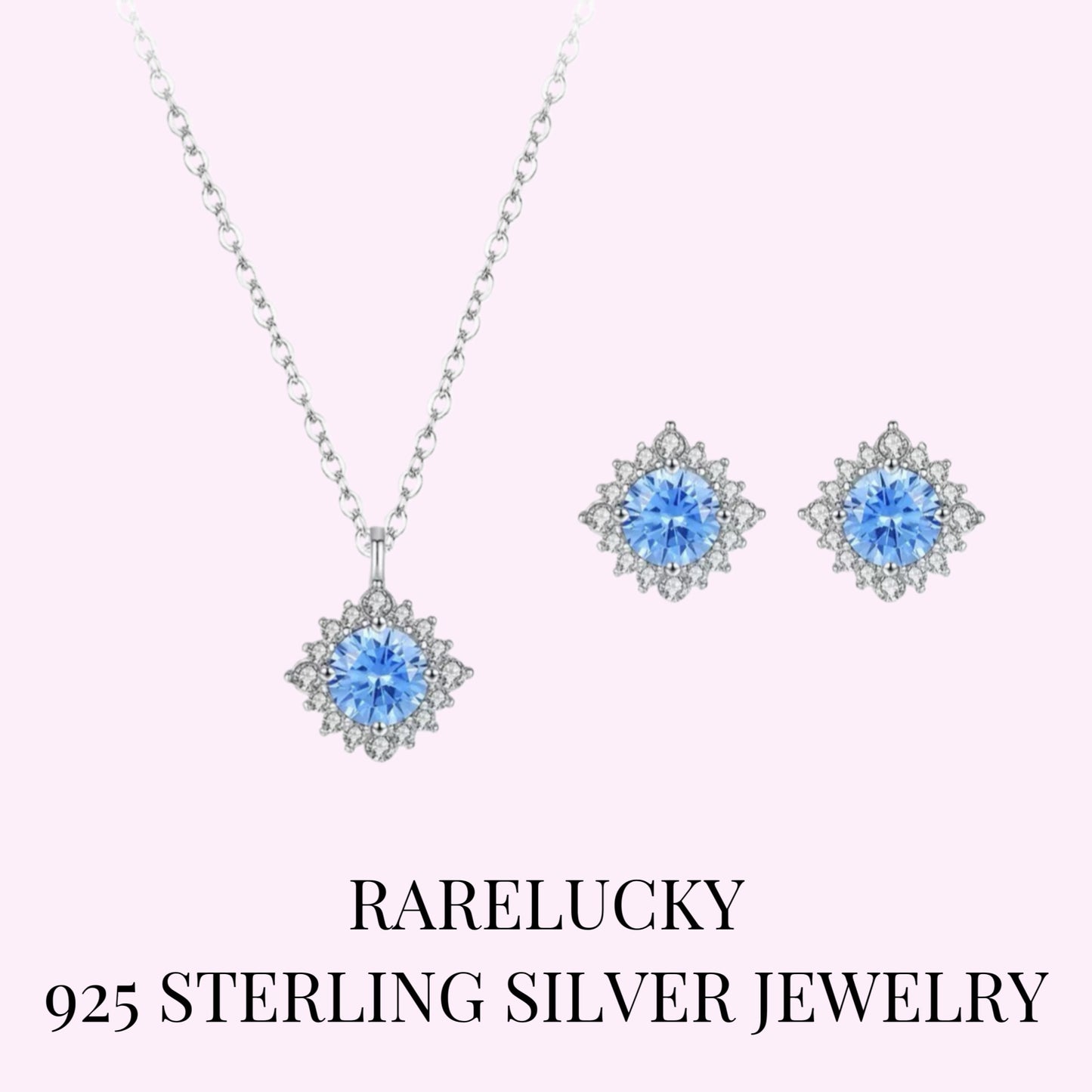 RareLucky Blue Snowflake S925 Jewelry Set