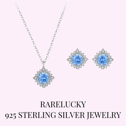 RareLucky Blue Snowflake S925 Jewelry Set