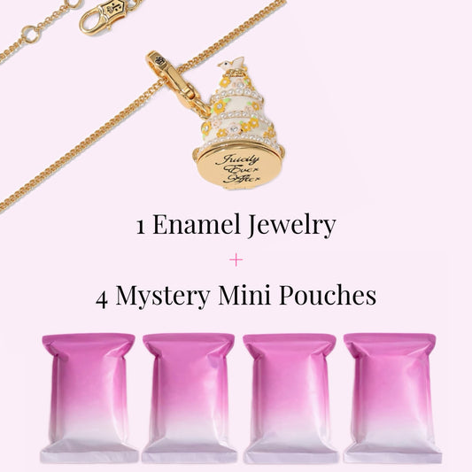 Birdie Cake Locket Necklace + 4 Mystery Mini Bags