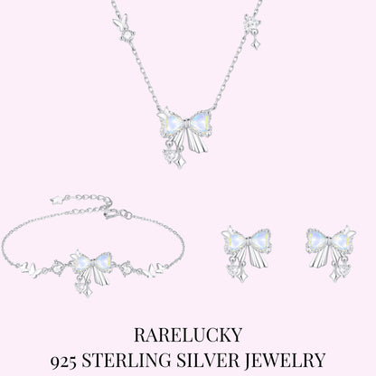 RareLucky Aurora Teardrop Bow S925 Jewelry Set