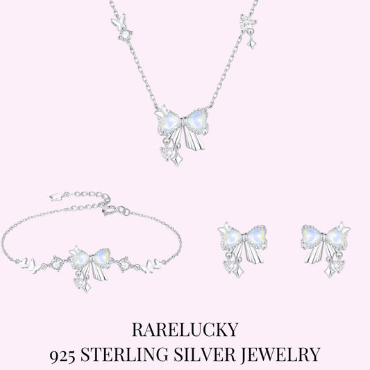 RareLucky Aurora Teardrop Bow S925 Jewelry Set