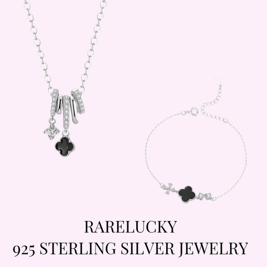 RareLucky Black Clover S925 Jewelry Set