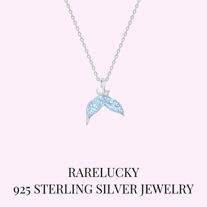 RareLucky Ice Blue Mermaid Tail S925 Necklace
