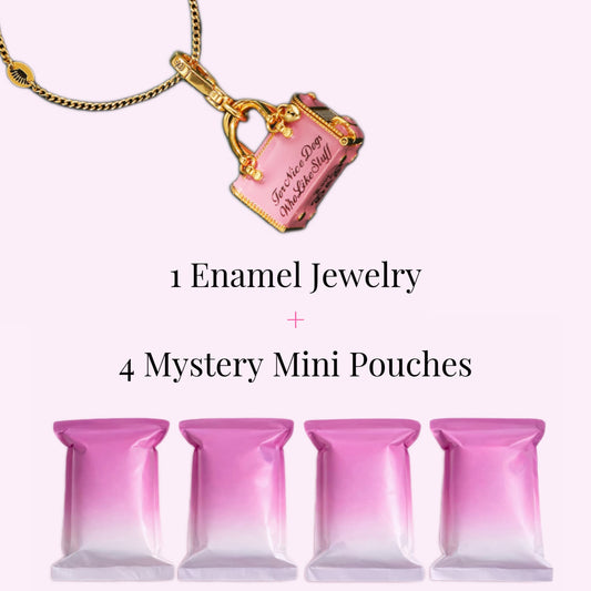 Lucky Puppy Bag Locket Necklace + 4 Mystery Mini Bags