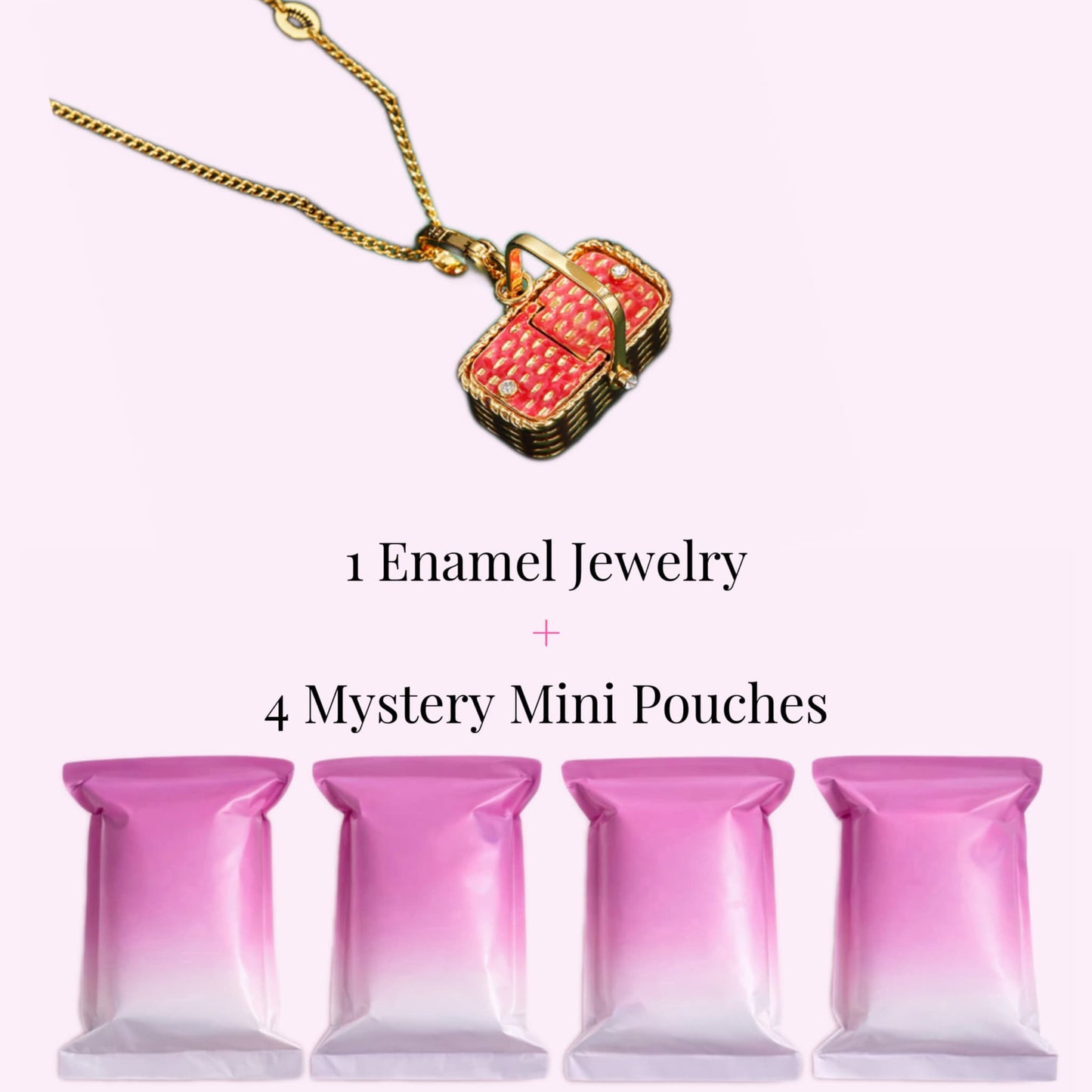 Picnic Basket Locket Necklace + 4 Mystery Mini Bags