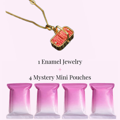 Picnic Basket Locket Necklace + 4 Mystery Mini Bags