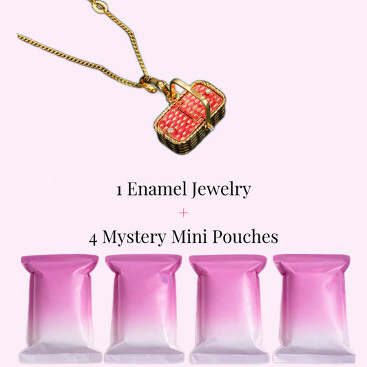 Picnic Basket Locket Necklace + 4 Mystery Mini Bags