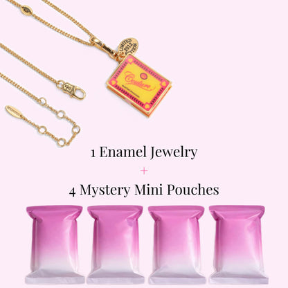 Chocolate Box Locket Necklace + 4 Mystery Mini Bags