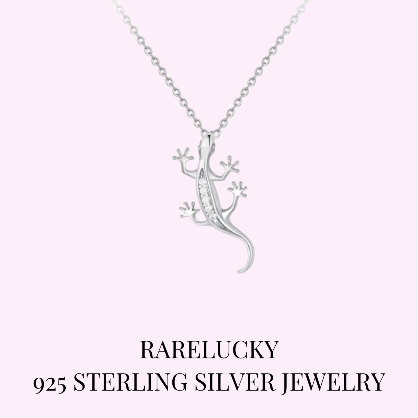 RareLucky Silver Gecko S925 Necklace