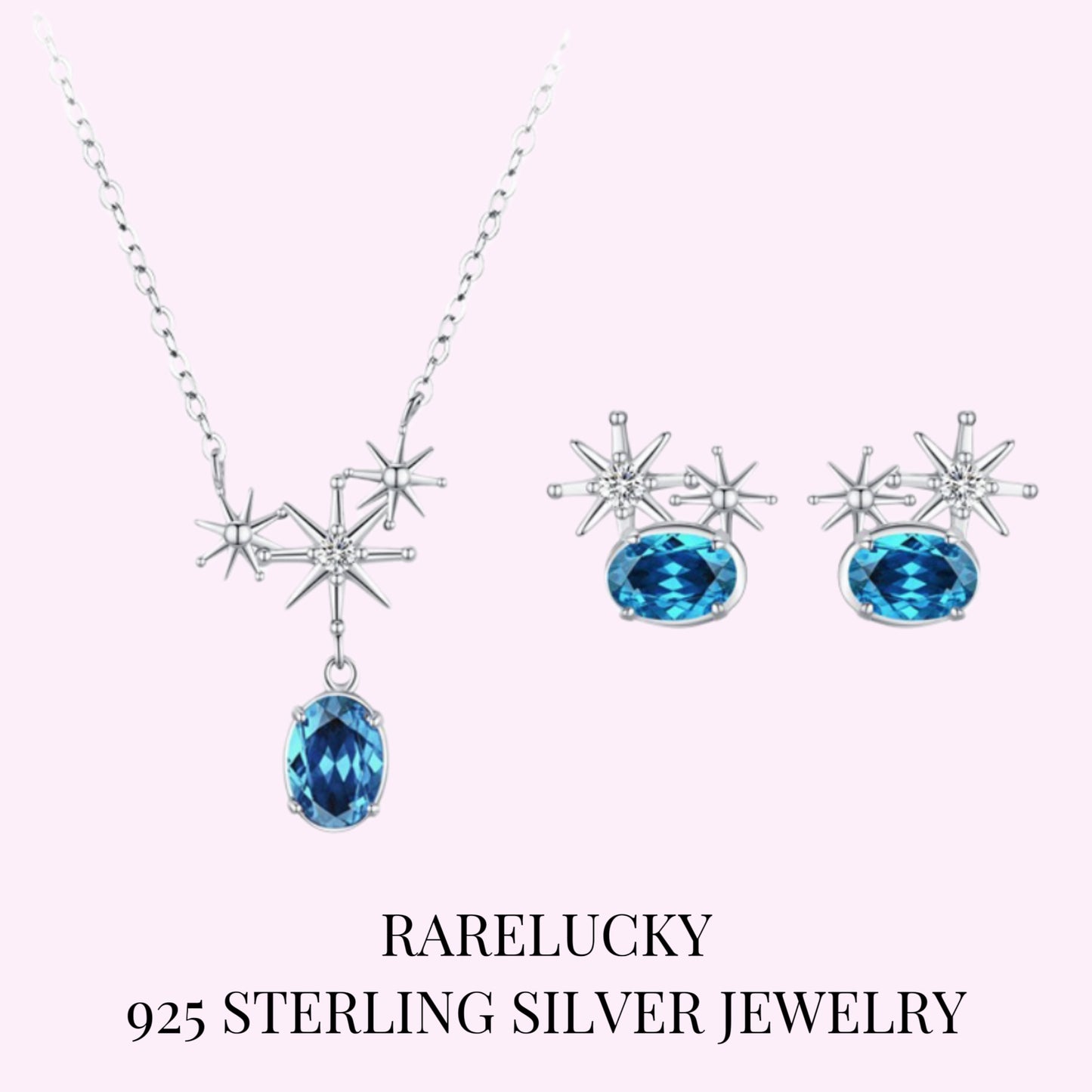 RareLucky Blue Galaxy S925 Jewelry Set