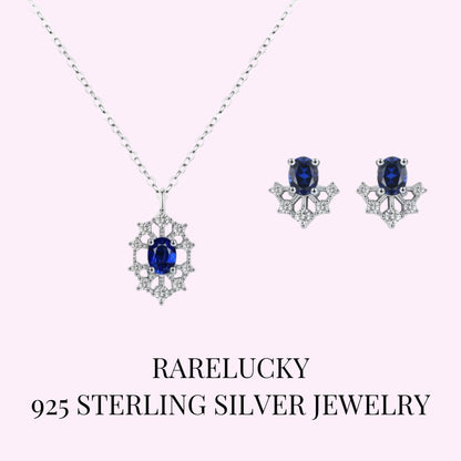 RareLucky Blue Prism S925 Necklace & Studs Set