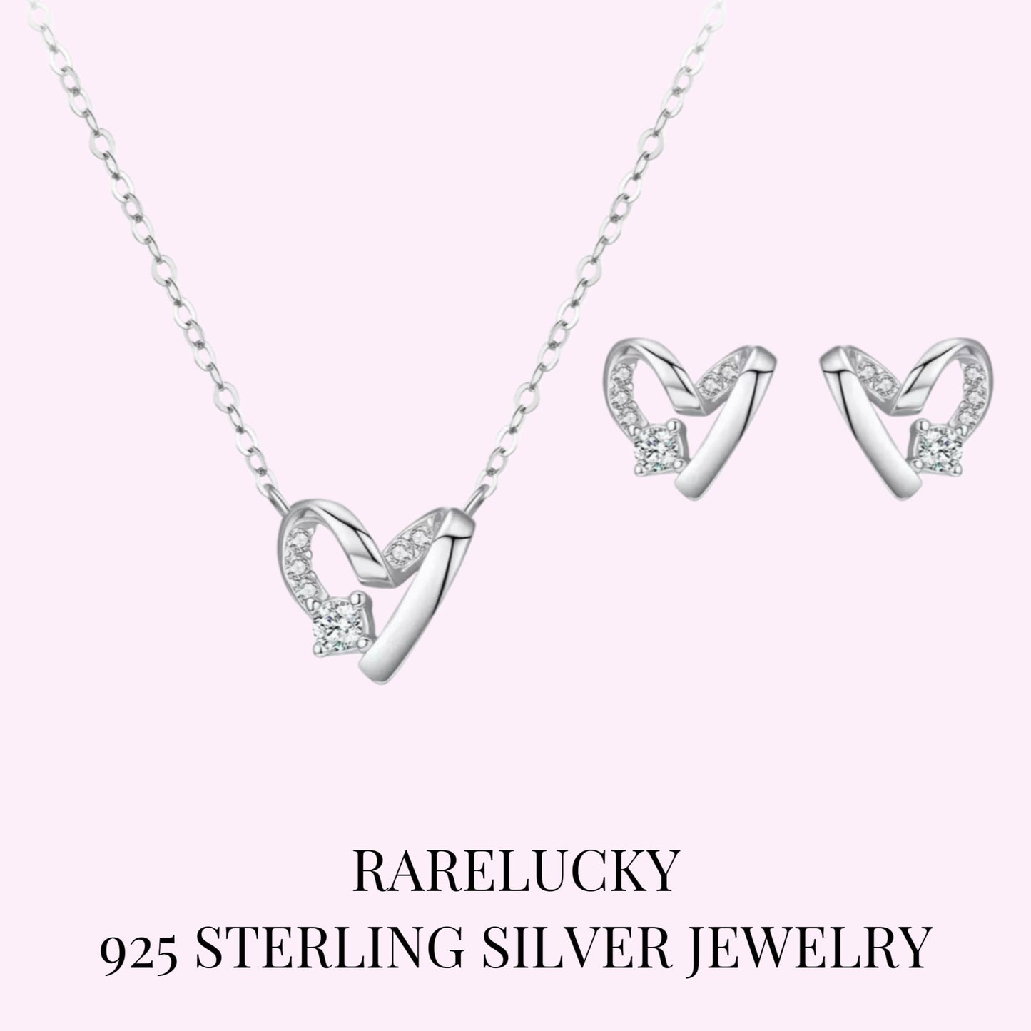 RareLucky Heart Curve S925 Jewelry Set