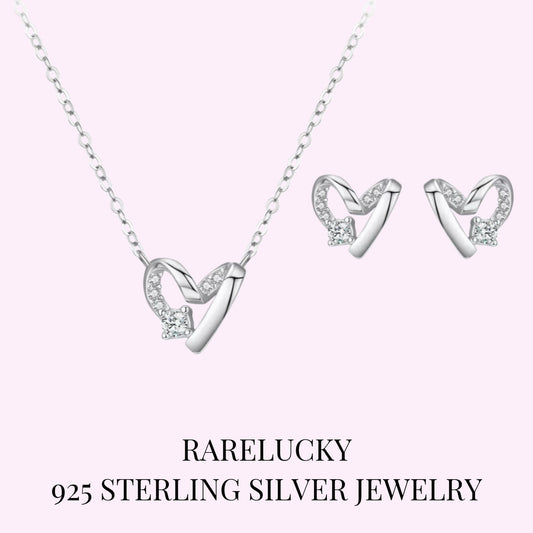RareLucky Heart Curve S925 Jewelry Set