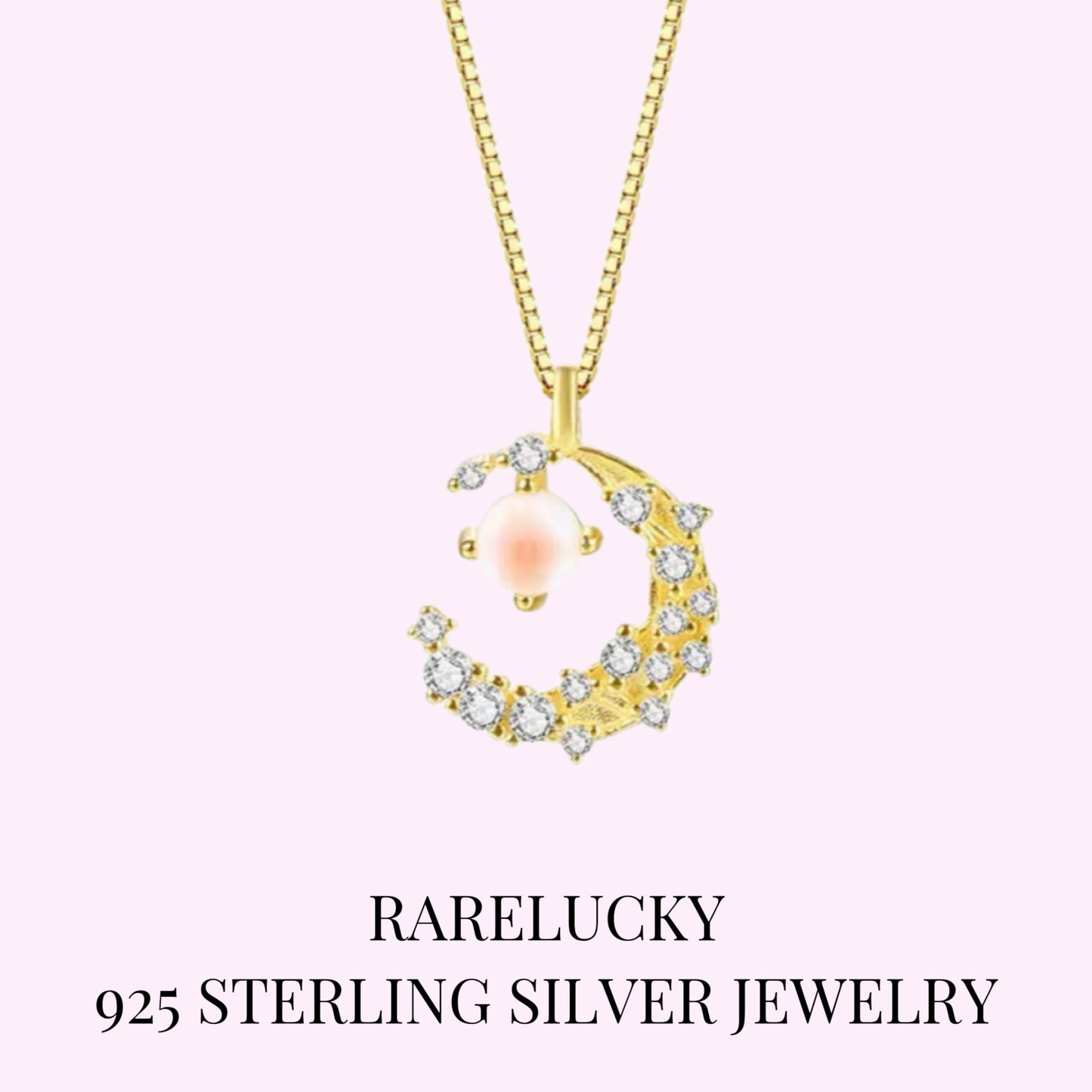 RareLucky Moonlit Crescent S925 Necklace