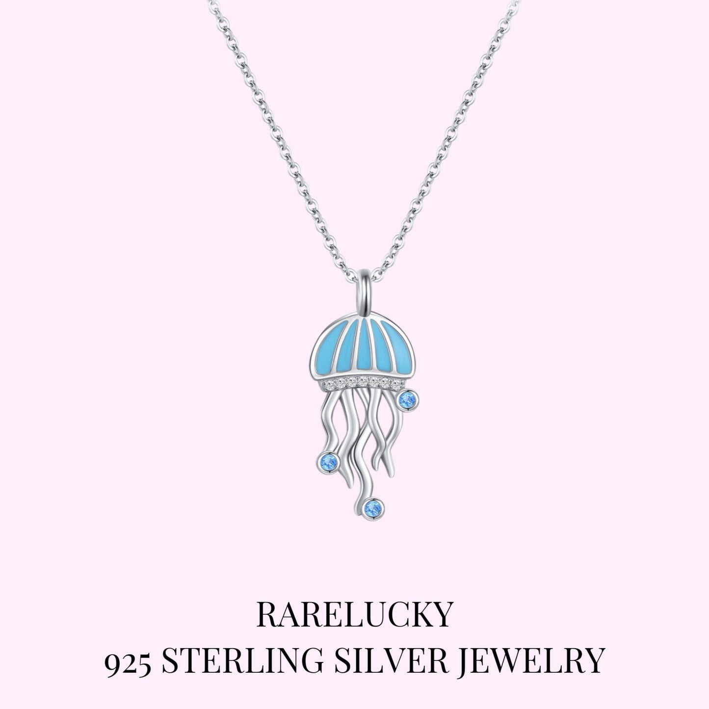 RareLucky Blue Jellyfish S925 Necklace