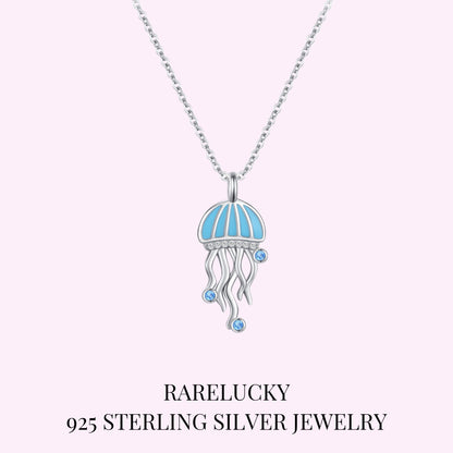 RareLucky Blue Jellyfish S925 Necklace