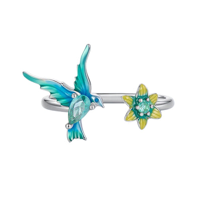 RareLucky Bird & Bloom S925 Adjustable Open Ring Collection