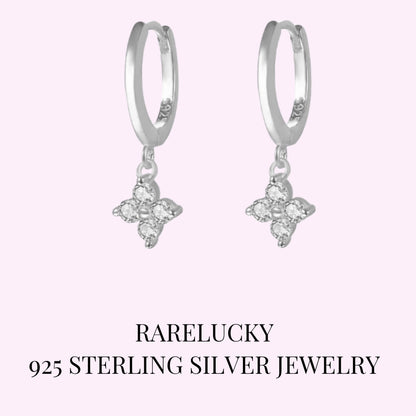 RareLucky Clover Spark S925 Huggie Earrings