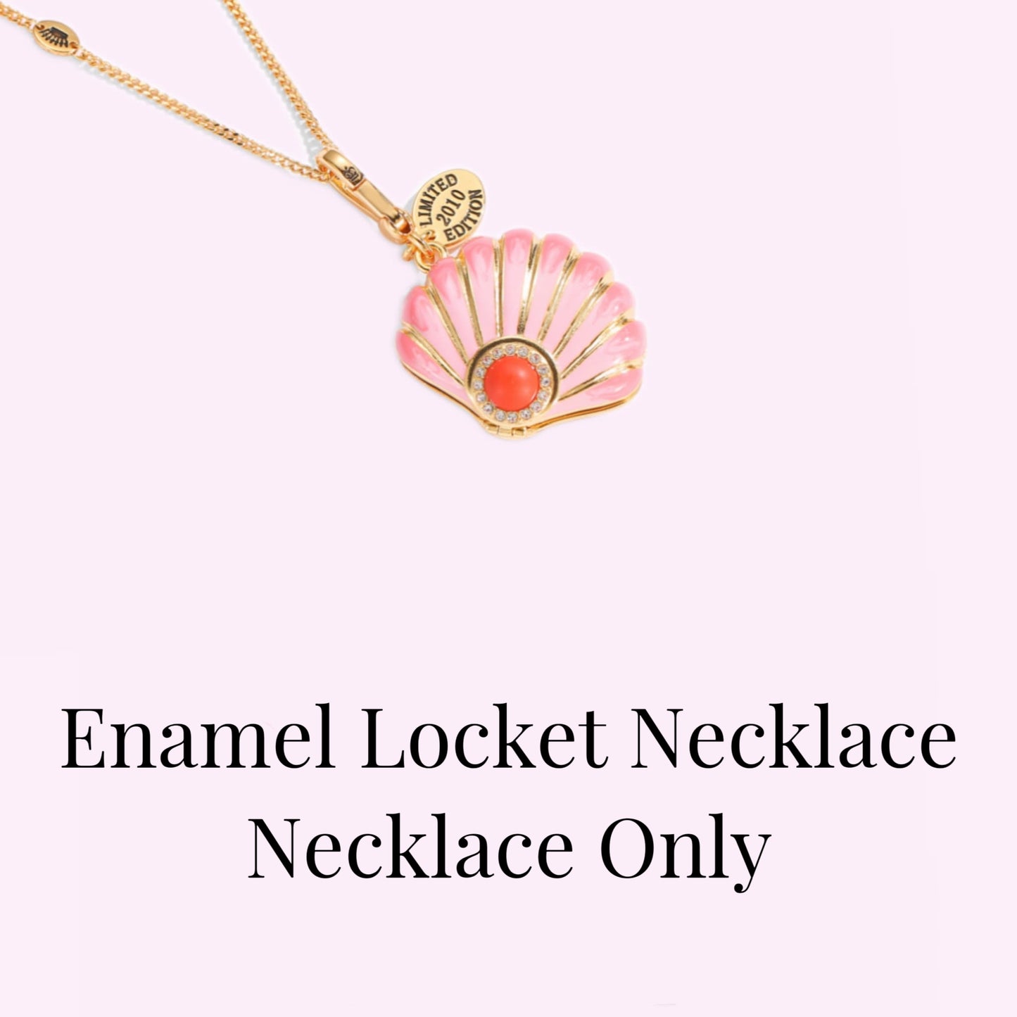 Pearl Shell Enamel Locket Necklace