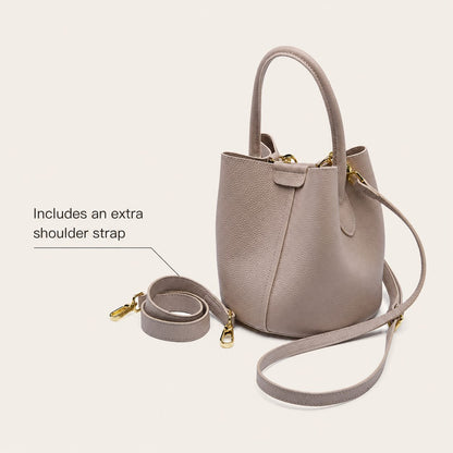 Pebbled Leather Bucket Bag