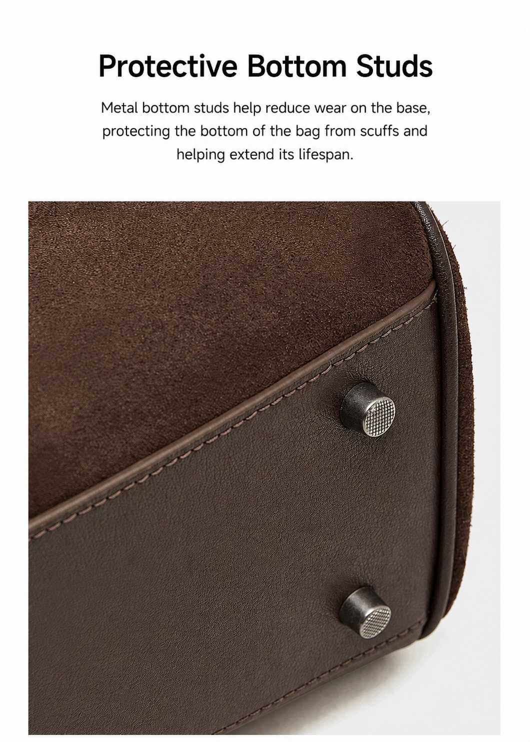 Vintage Suede-Finish Leather Satchel Bag