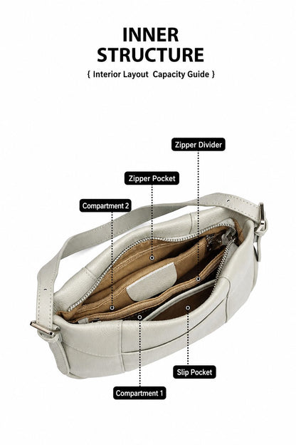 Patchwork Crescent Leather Shoulder Bag