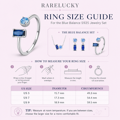 RareLucky Blue Balance S925 Jewelry Set