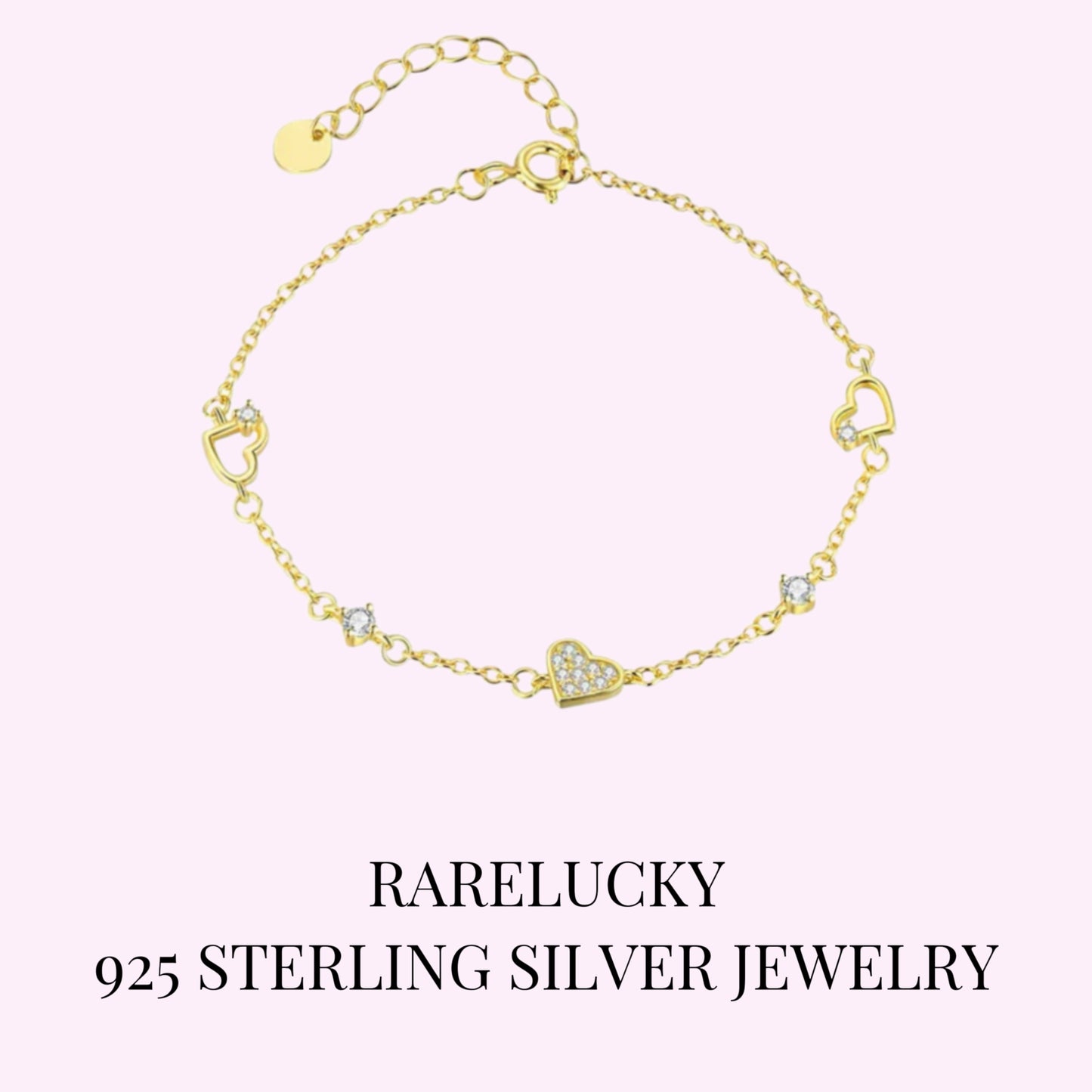 RareLucky Golden Heart S925 Jewelry