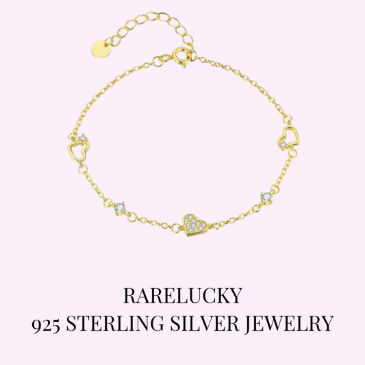 RareLucky Golden Heart S925 Jewelry